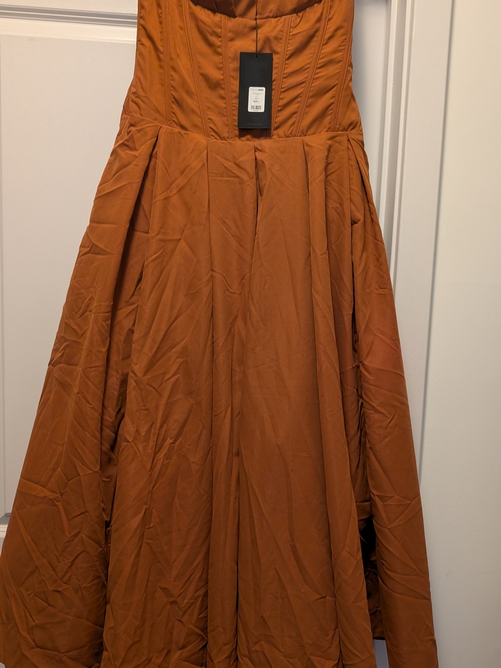 Strapless Formal Dress in Rust Orange